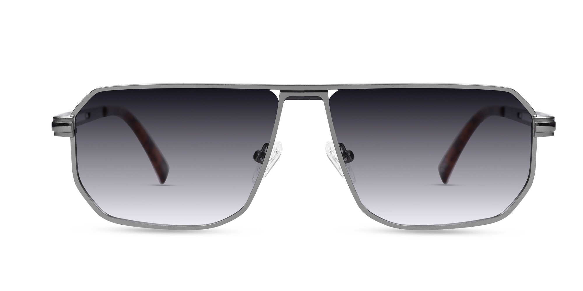 Matte Gunmetal Pilot Flat Top Sunglasses-1