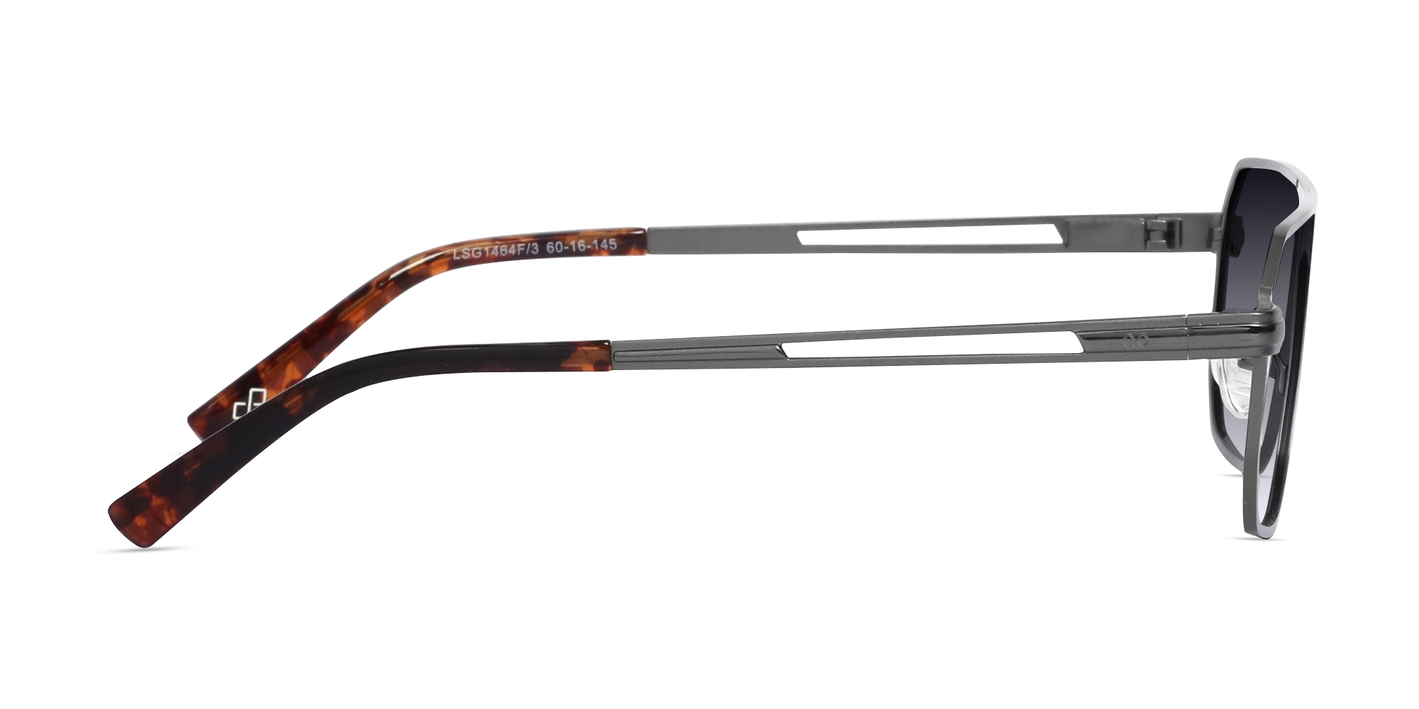 Matte Gunmetal Pilot Flat Top Sunglasses-4