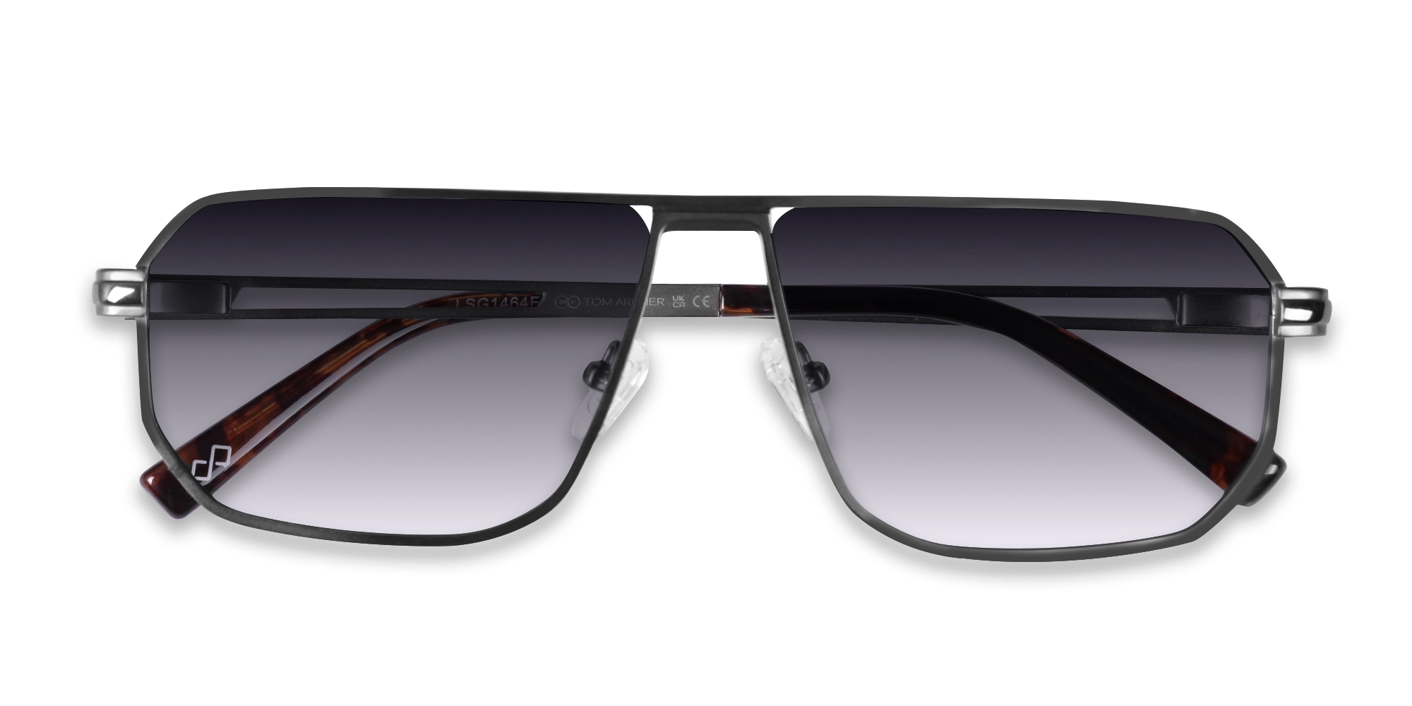 Matte Gunmetal Pilot Flat Top Sunglasses-6