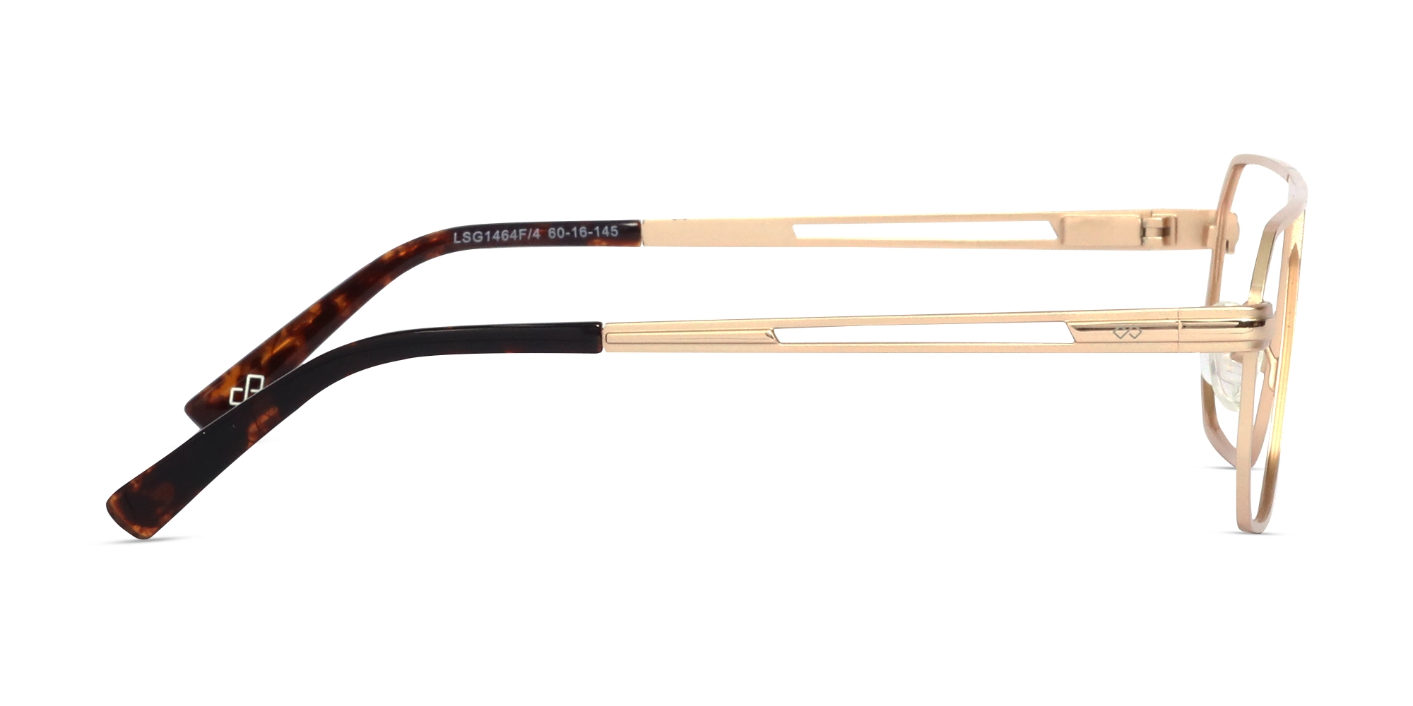 Matte Champagne Gold Rectangle Glasses-4