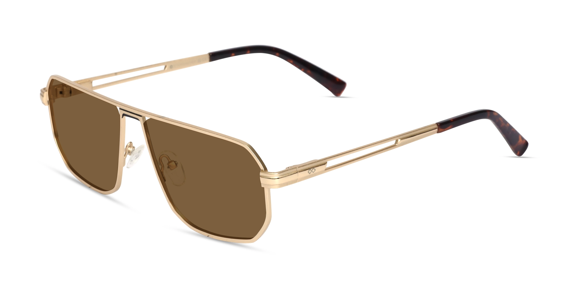 Matte Champagne Gold Pilot Sunglasses-3