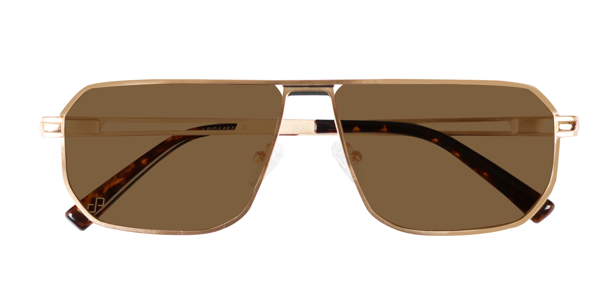 Matte Champagne Gold Pilot Sunglasses-6