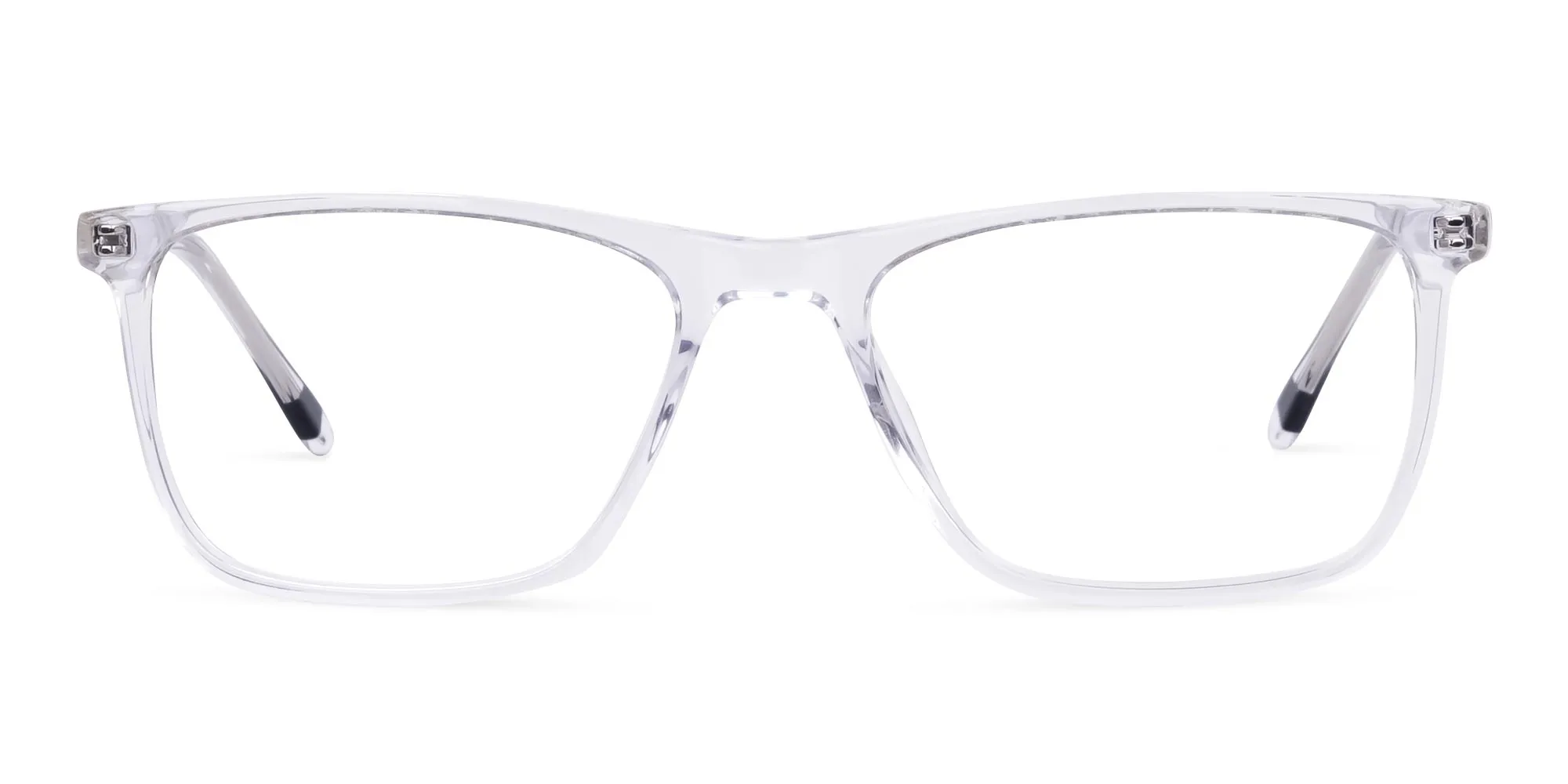 A97047F/6 - Crystal Clear Rectangular Full Rim Glasses