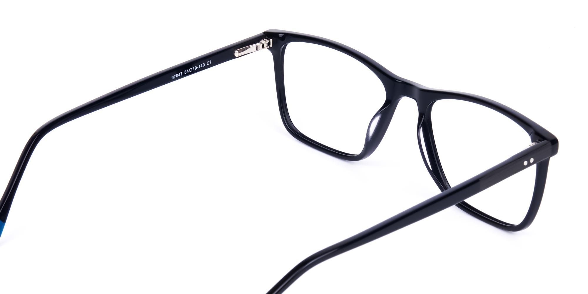 Teal and Black Rectangle Eyeglasses-5