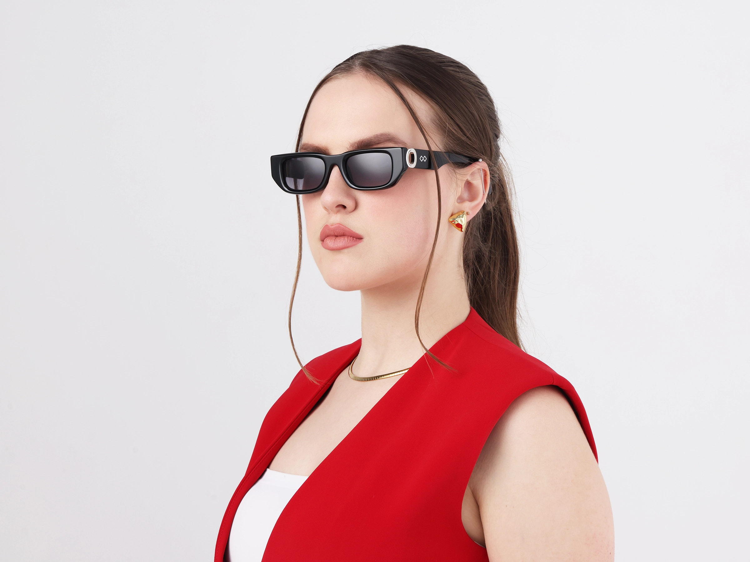 Rectangle Grey Gradient Tint Sunglasses-53