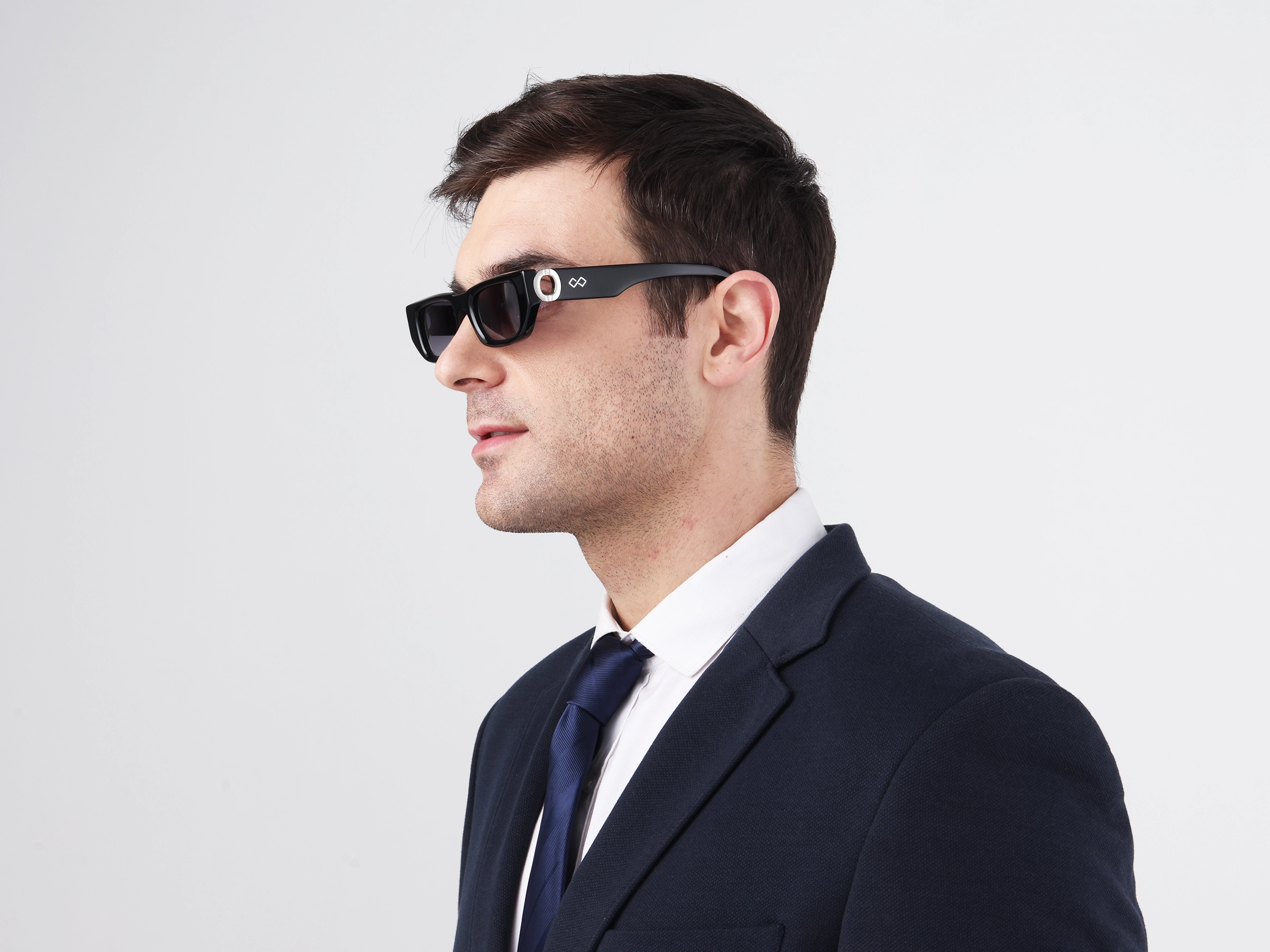 Rectangle Grey Gradient Tint Sunglasses-42