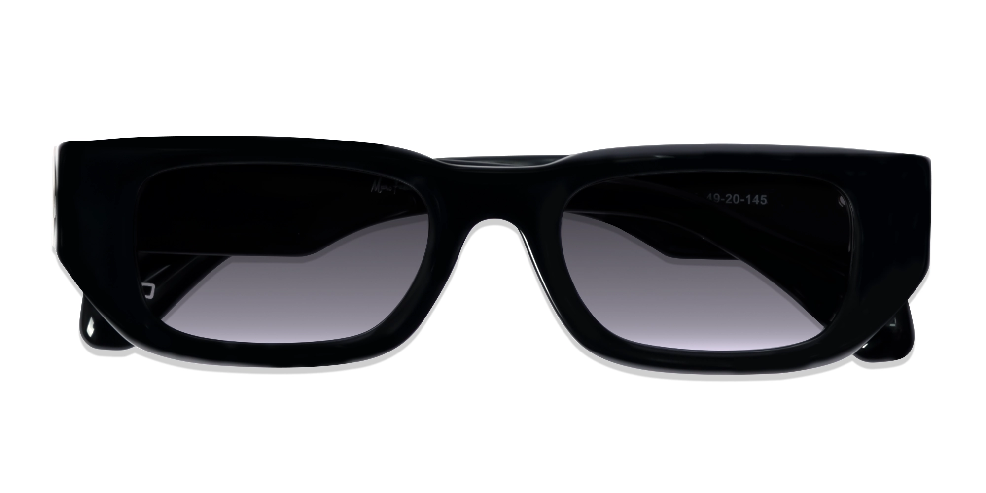 Rectangle Grey Gradient Tint Sunglasses-6