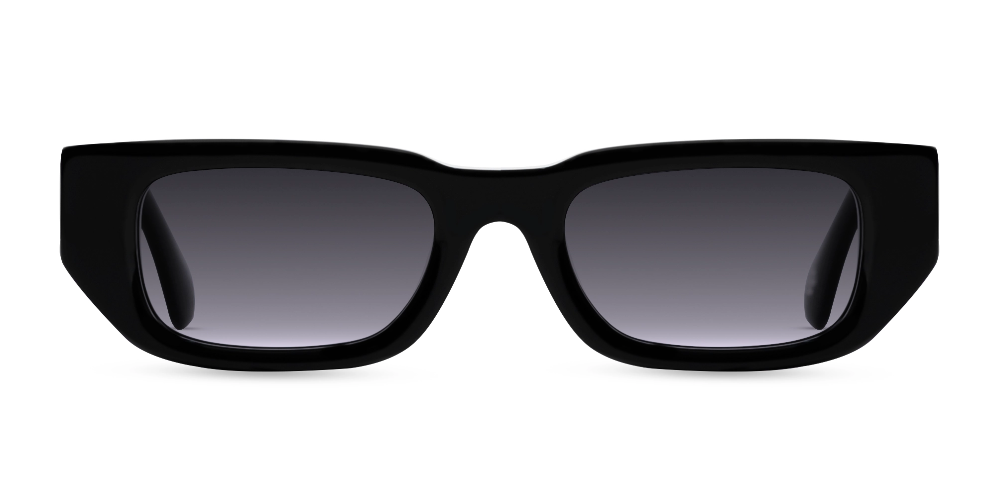 Rectangle Grey Gradient Tint Sunglasses-1