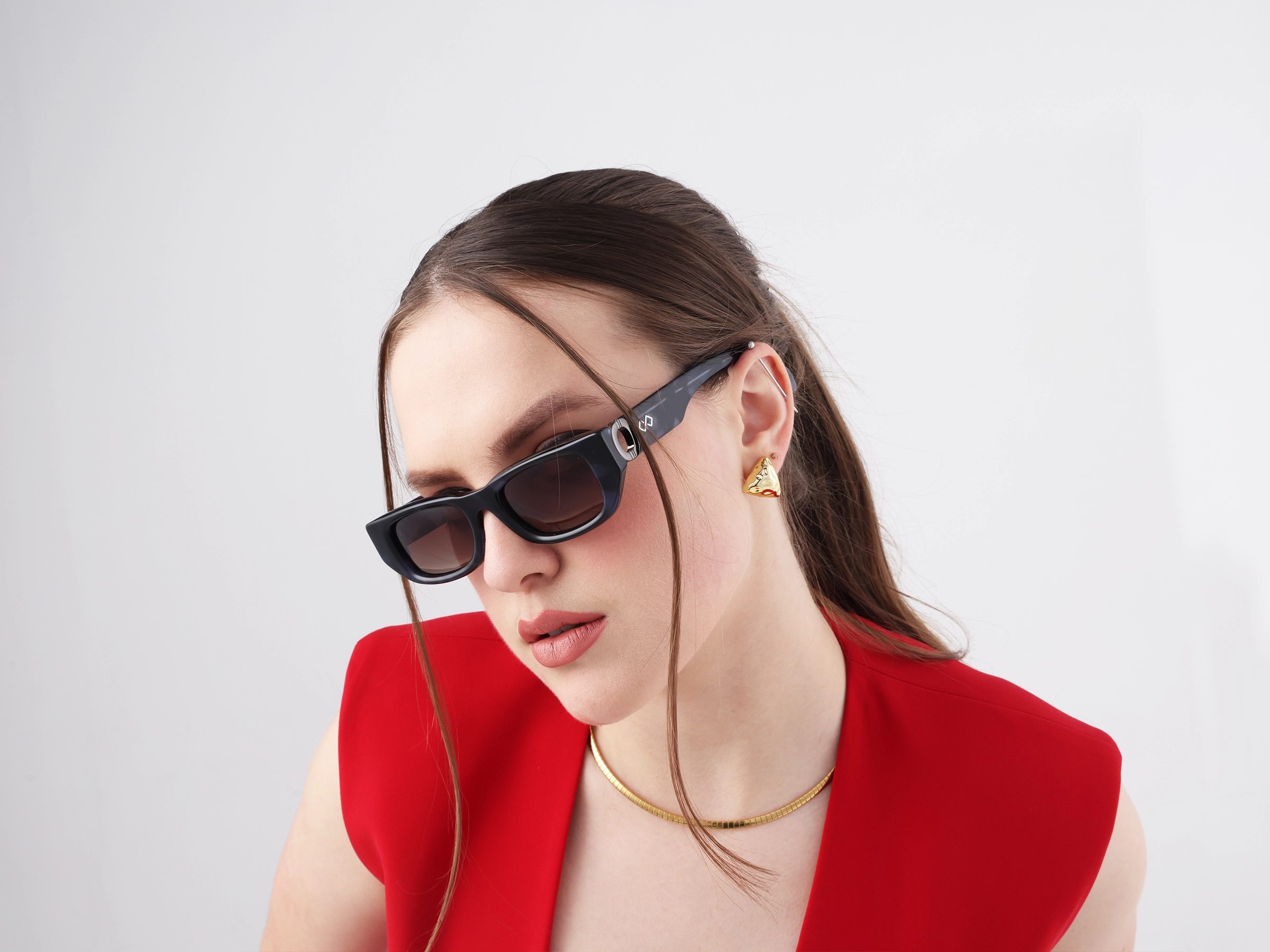 Rectangle Brown Polarised Tint Sunglasses-52