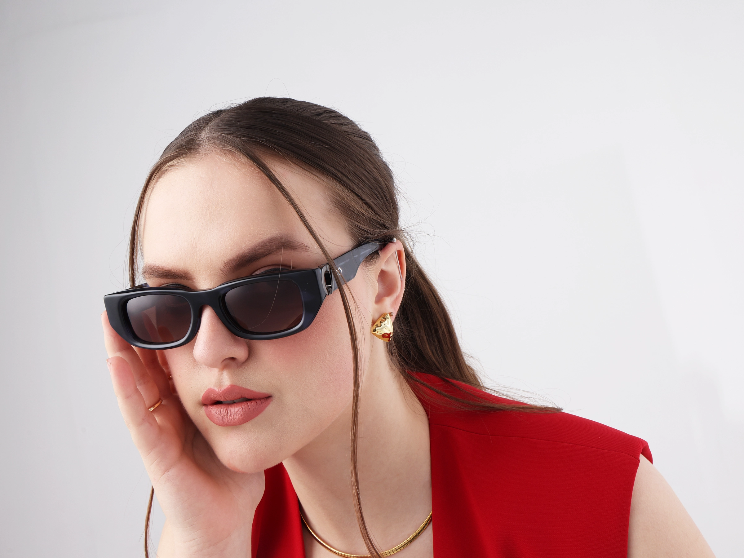 Rectangle Brown Polarised Tint Sunglasses-51