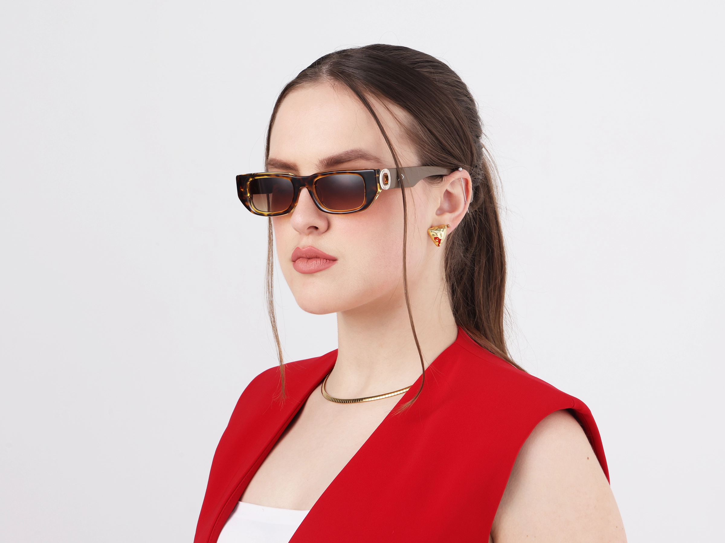 Rectangle Full-Rim Acetate Sunglasses-52