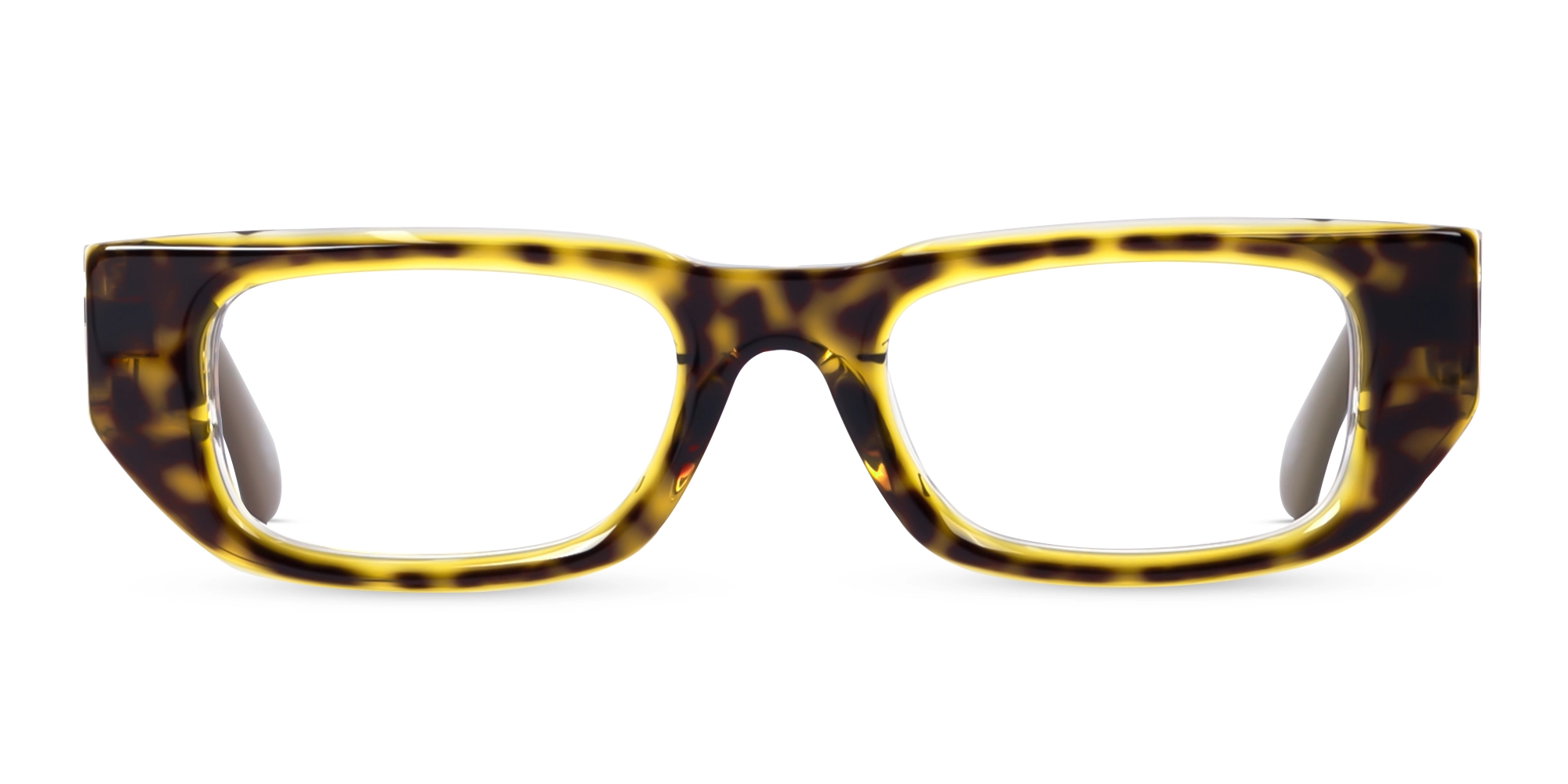 Crystal Honey Tortoise Rectangle Glasses