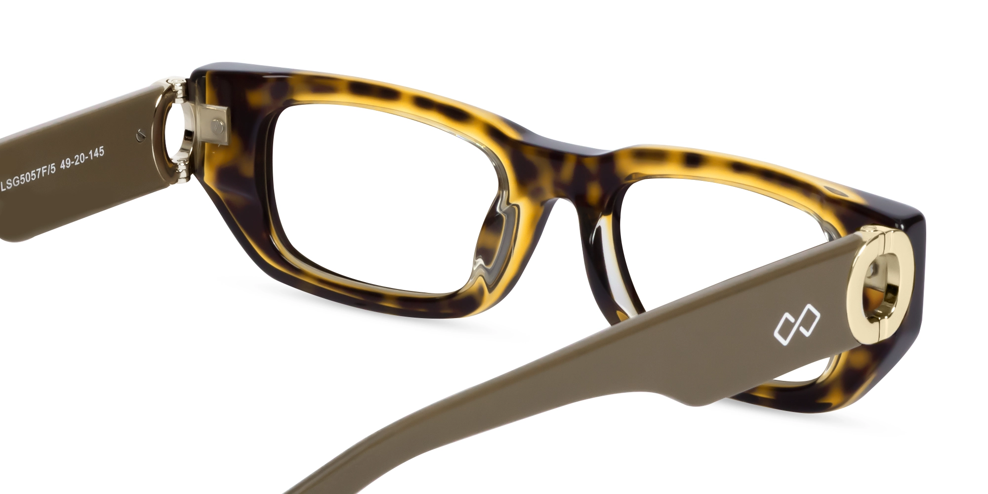 Crystal Honey Tortoise Rectangle Glasses