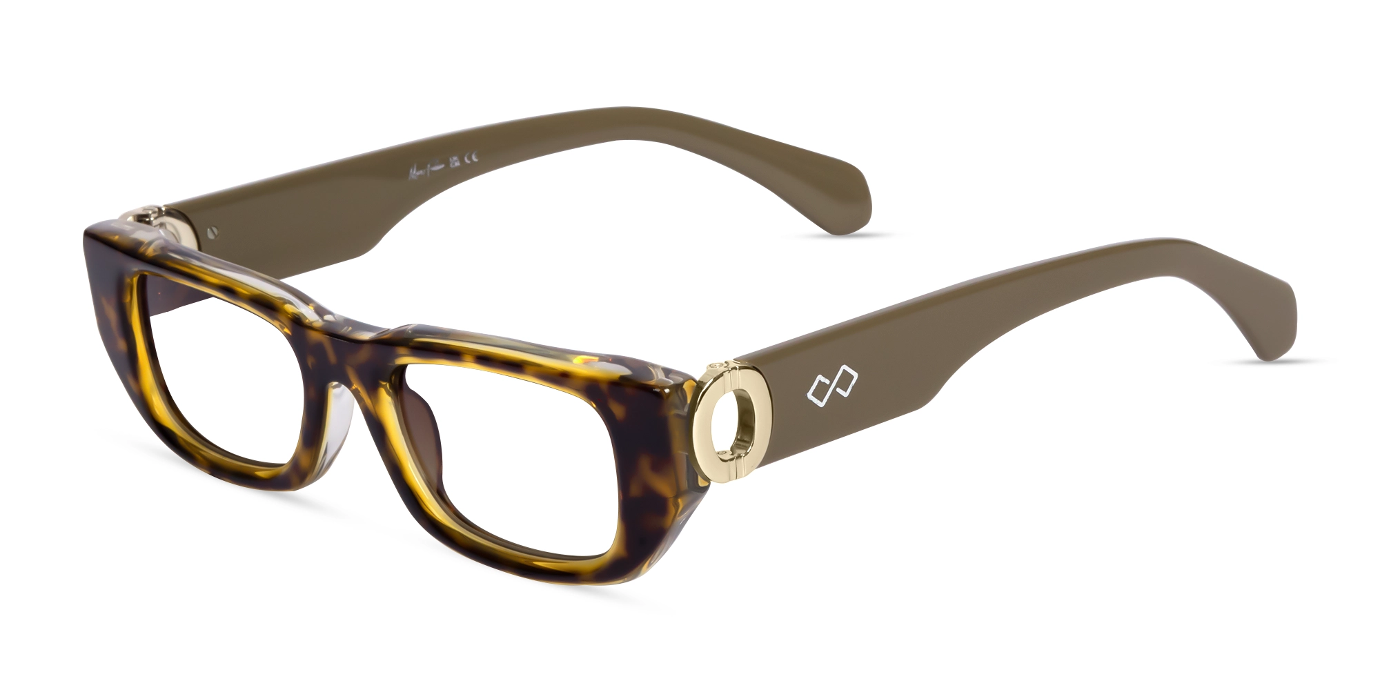 Crystal Honey Tortoise Rectangle Glasses