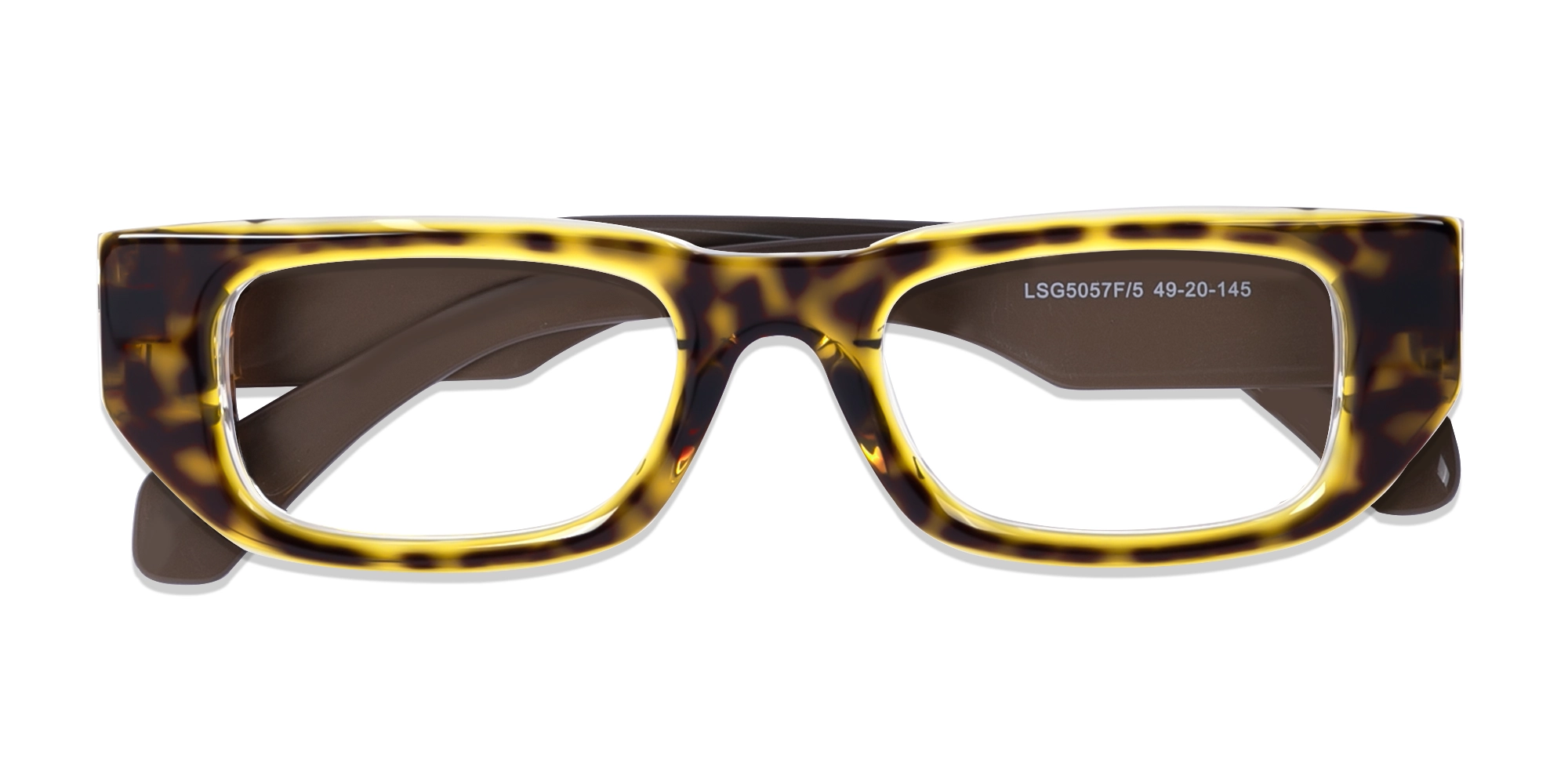 Crystal Honey Tortoise Rectangle Glasses