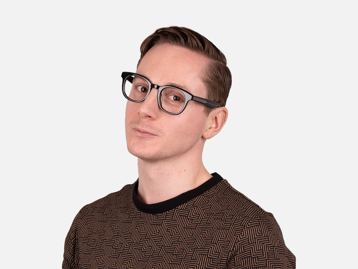 Black Full Rim Square Glasses-42