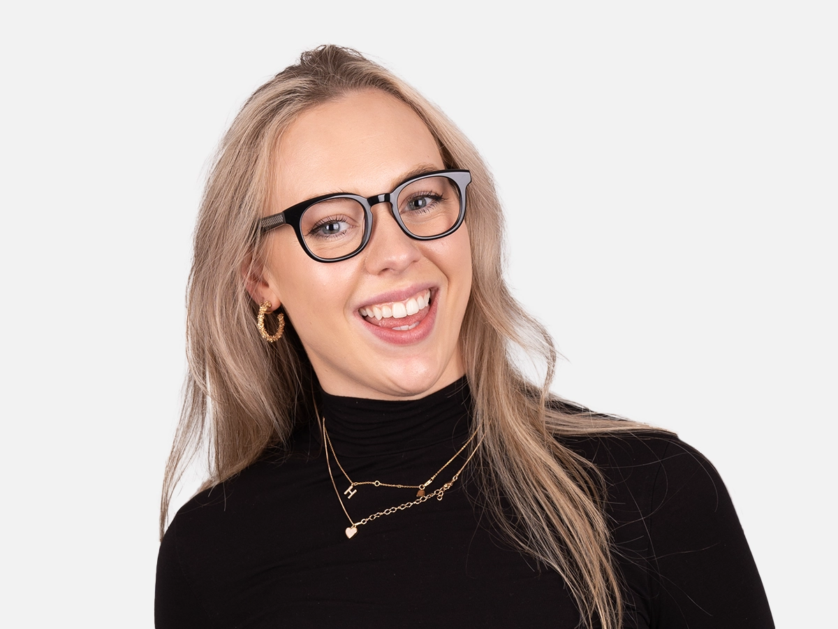 Black Full Rim Square Glasses-51