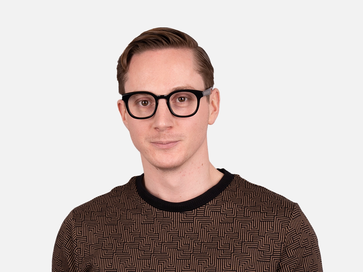 Black Full Rim Square Glasses-41