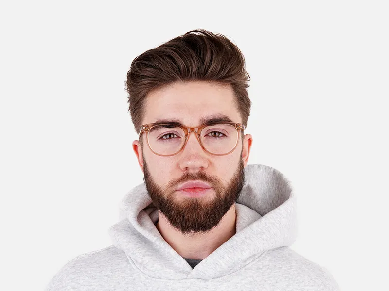 crystal clear or transparent brown round glasses frames-2