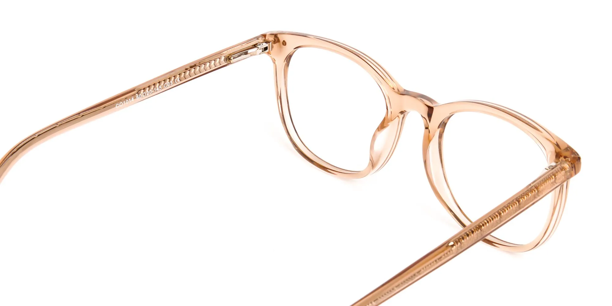 crystal clear or transparent brown round glasses frames-2