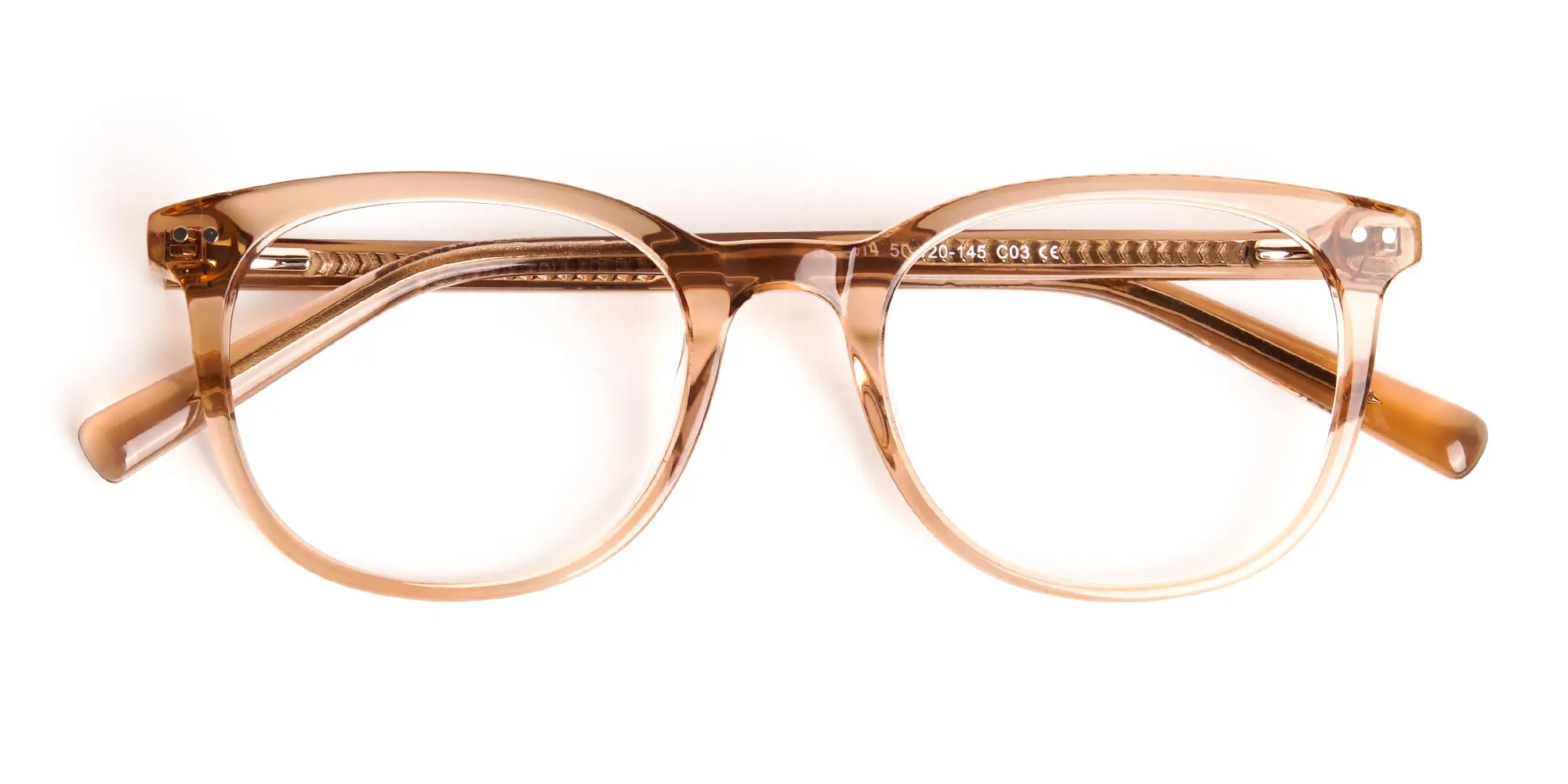crystal clear or transparent brown round glasses frames-2