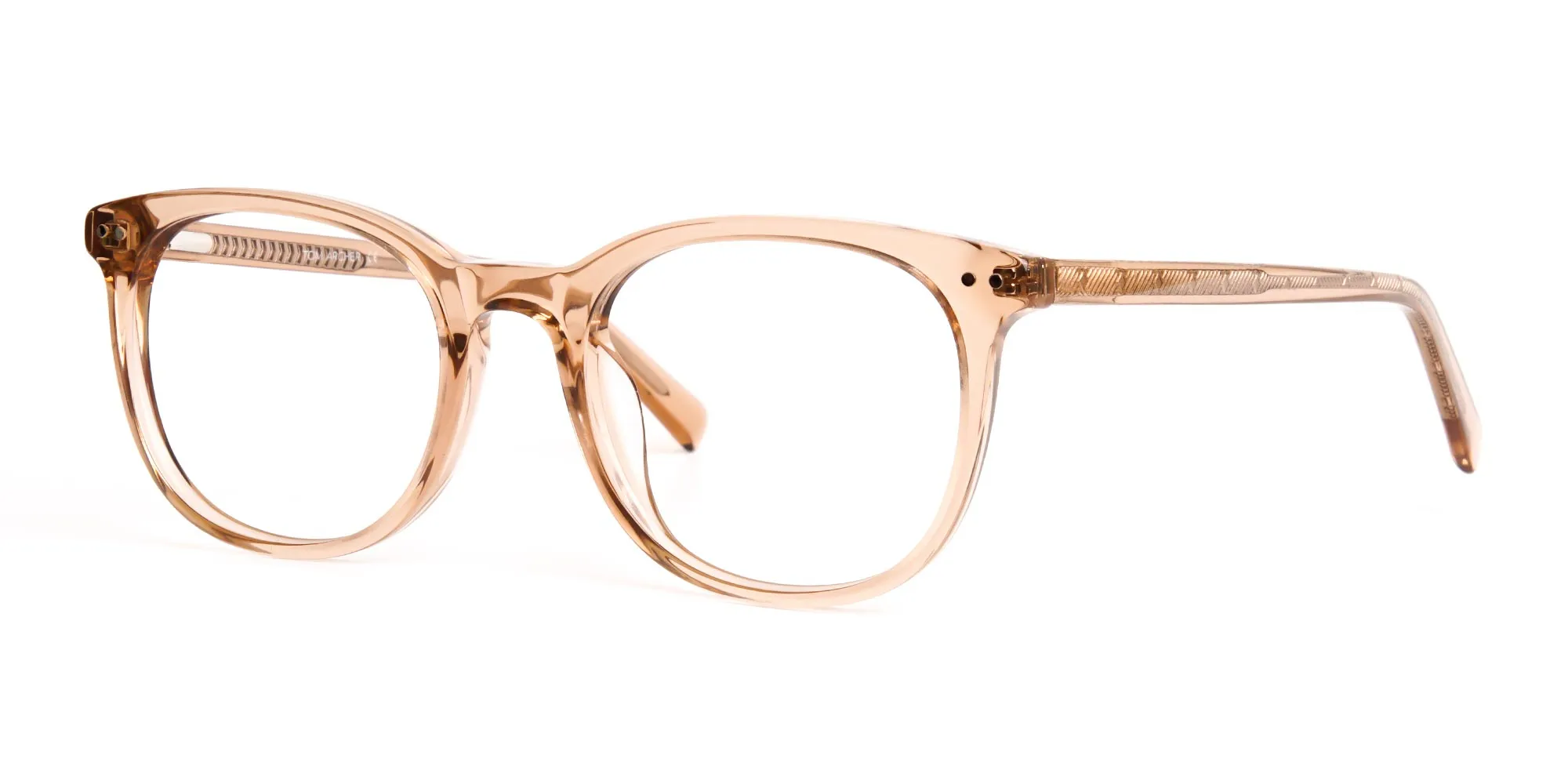 crystal clear or transparent brown round glasses frames-2