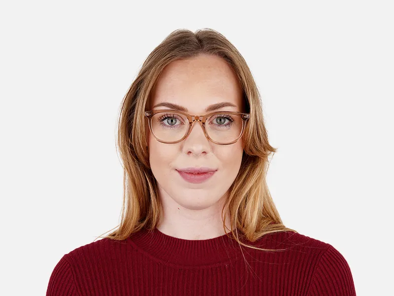 crystal clear or transparent brown round glasses frames-2