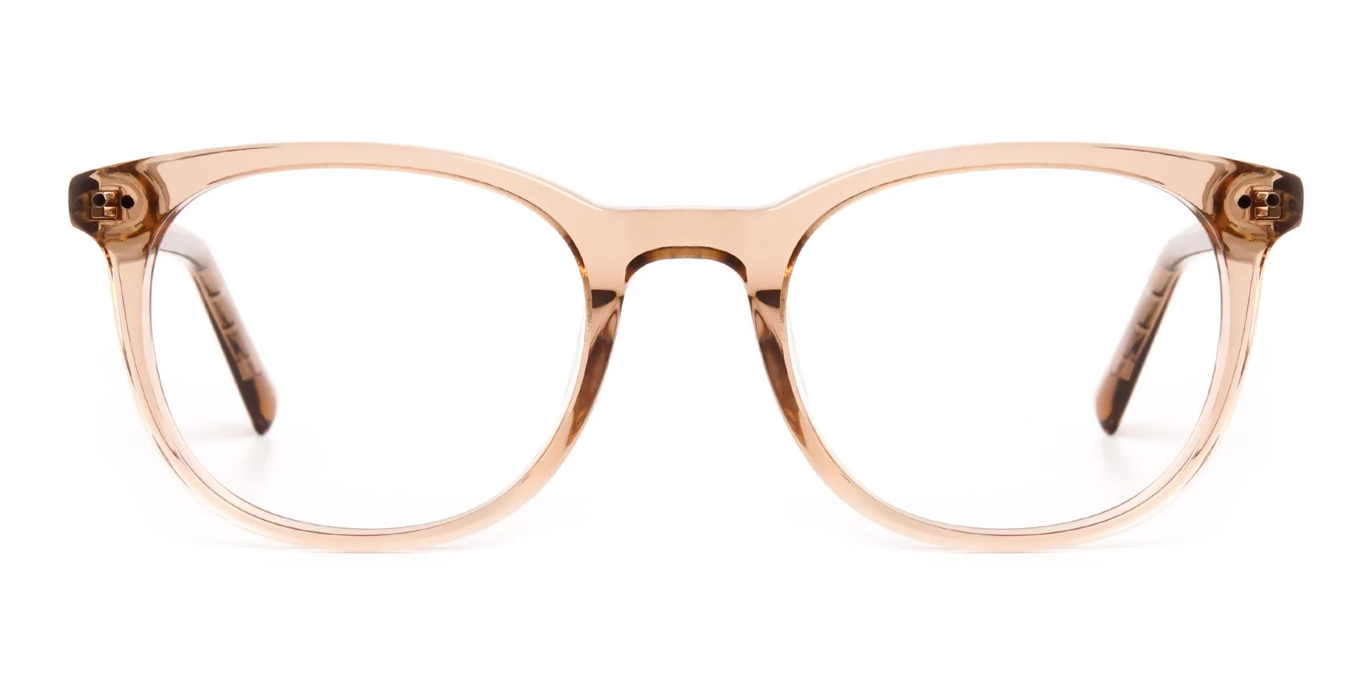 crystal clear or transparent brown round glasses frames-2