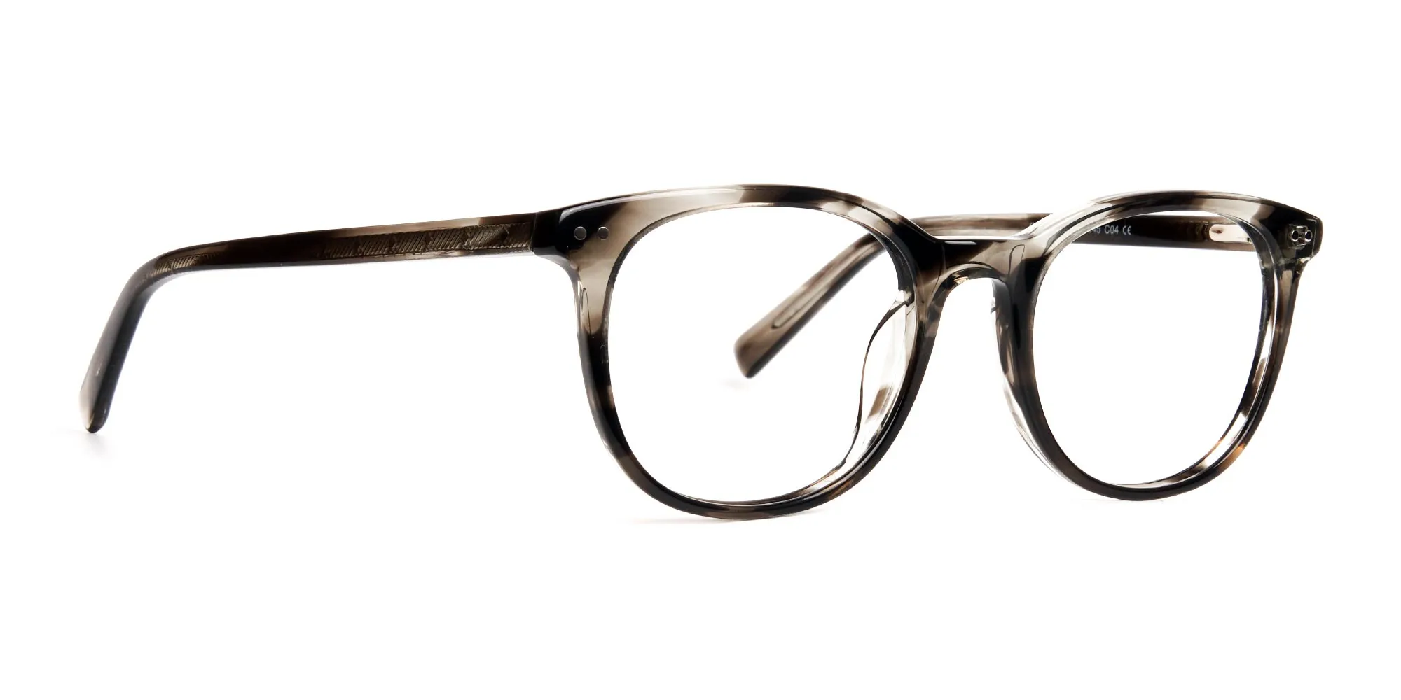grey tortoise shell square round full rim glasses frames -2