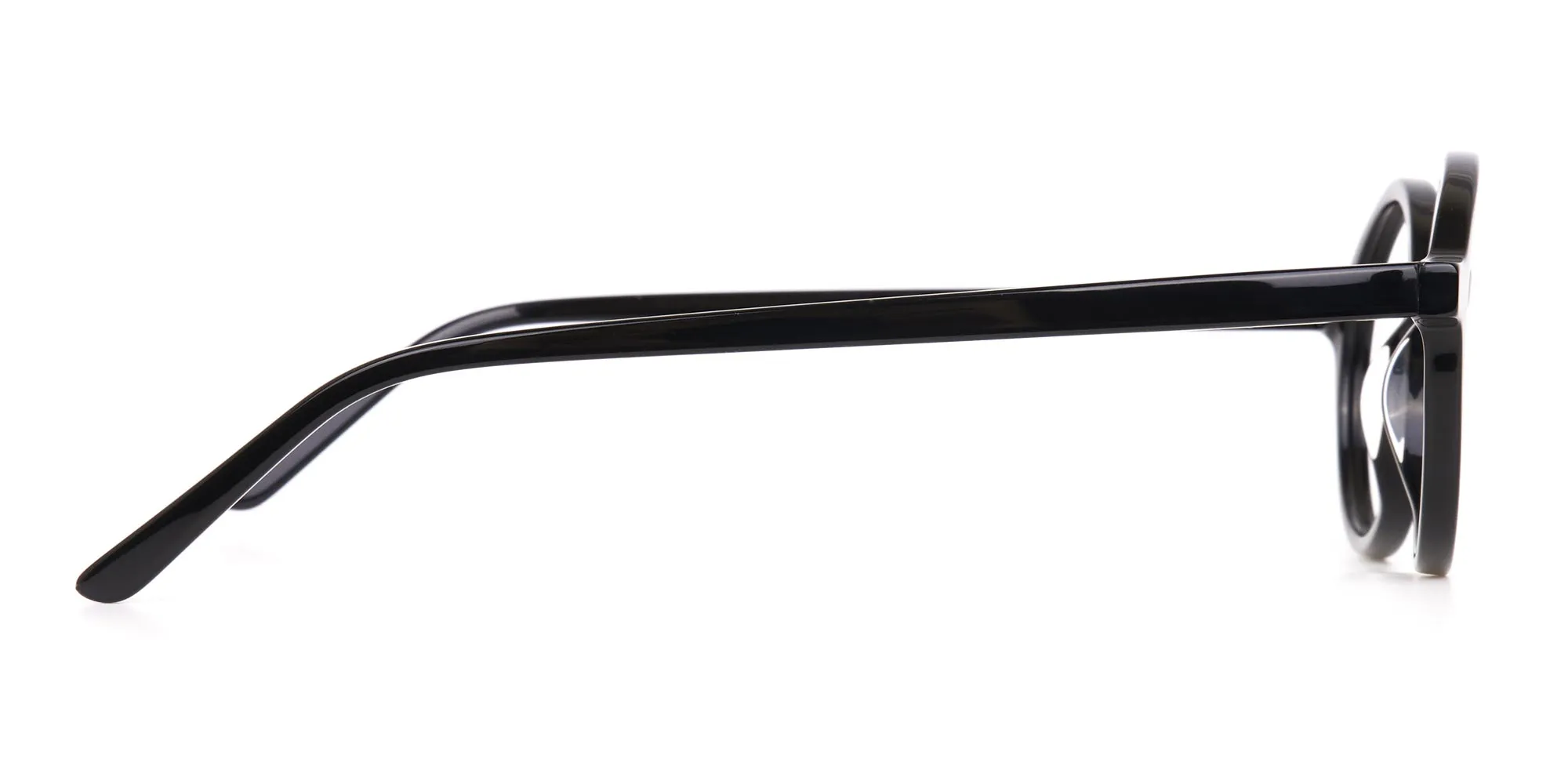Black Round Acetate Eyeglasses Frame Unisex-2