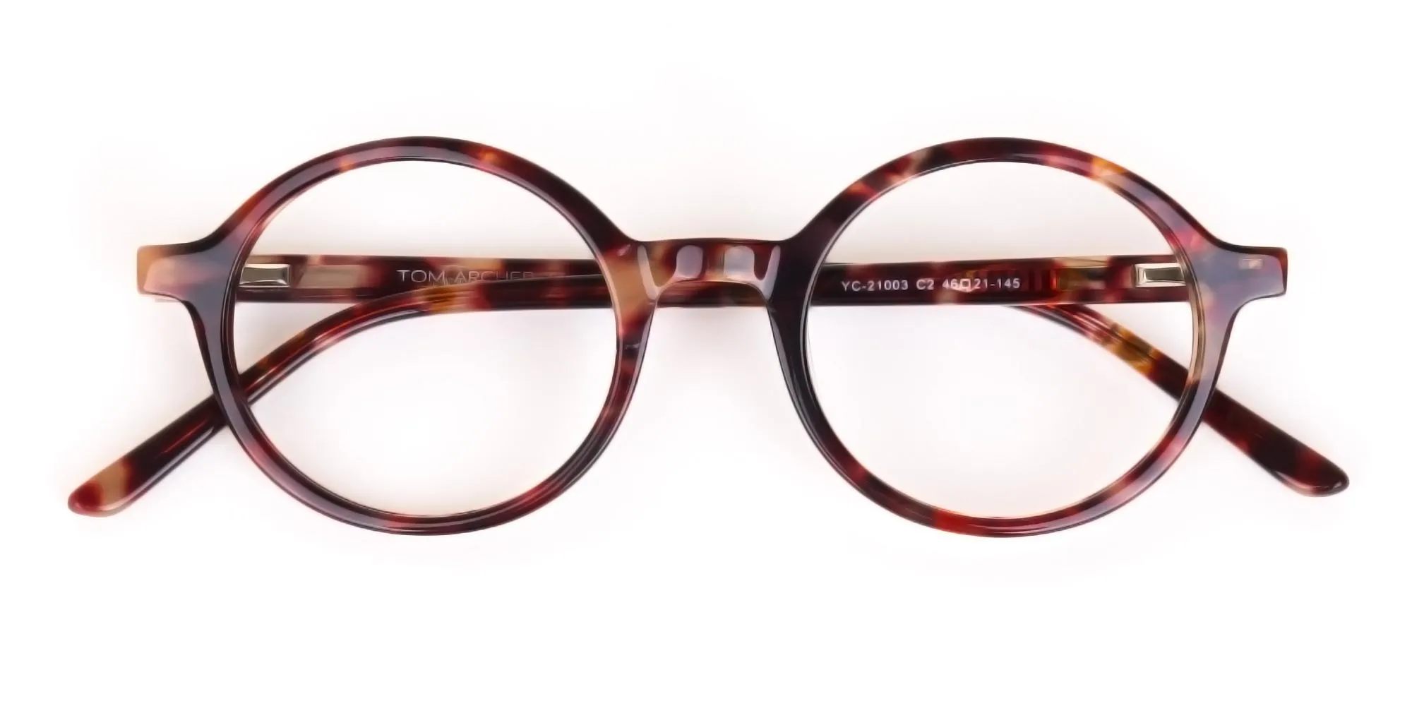 Tortoise Round Acetate glasses Frame Unisex-2