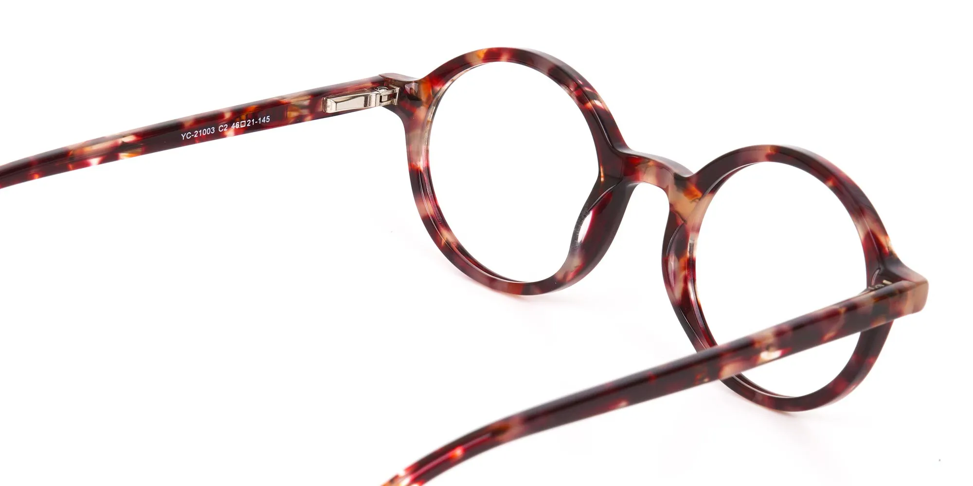 Tortoise Round Acetate glasses Frame Unisex-2
