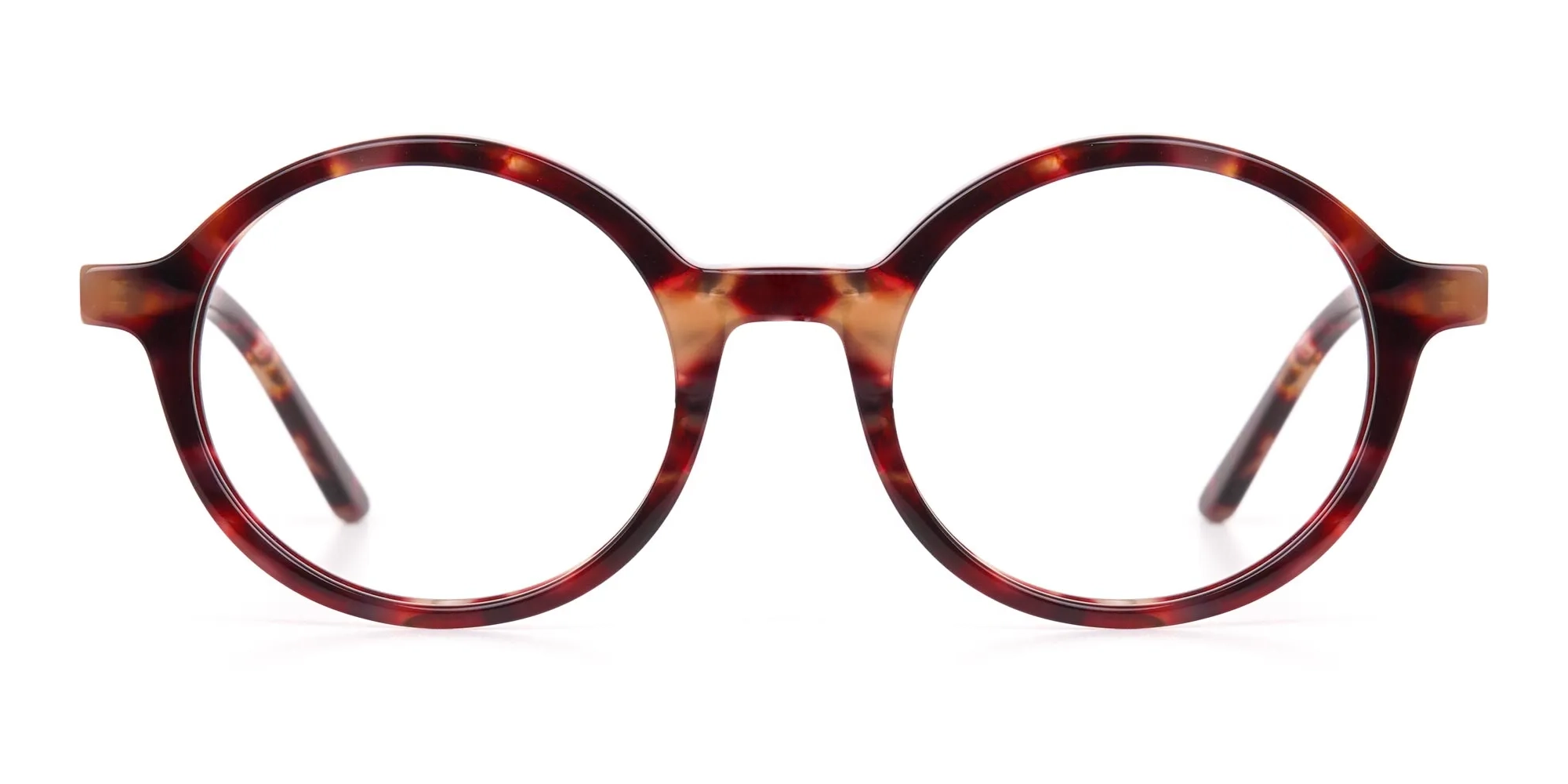 Tortoise Round Acetate glasses Frame Unisex-2