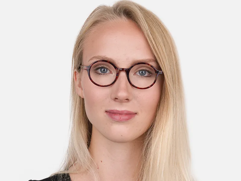 Tortoise Round Acetate glasses Frame Unisex-2