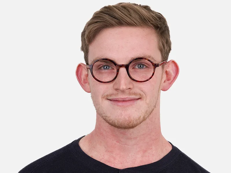 Tortoise Round Acetate glasses Frame Unisex-2