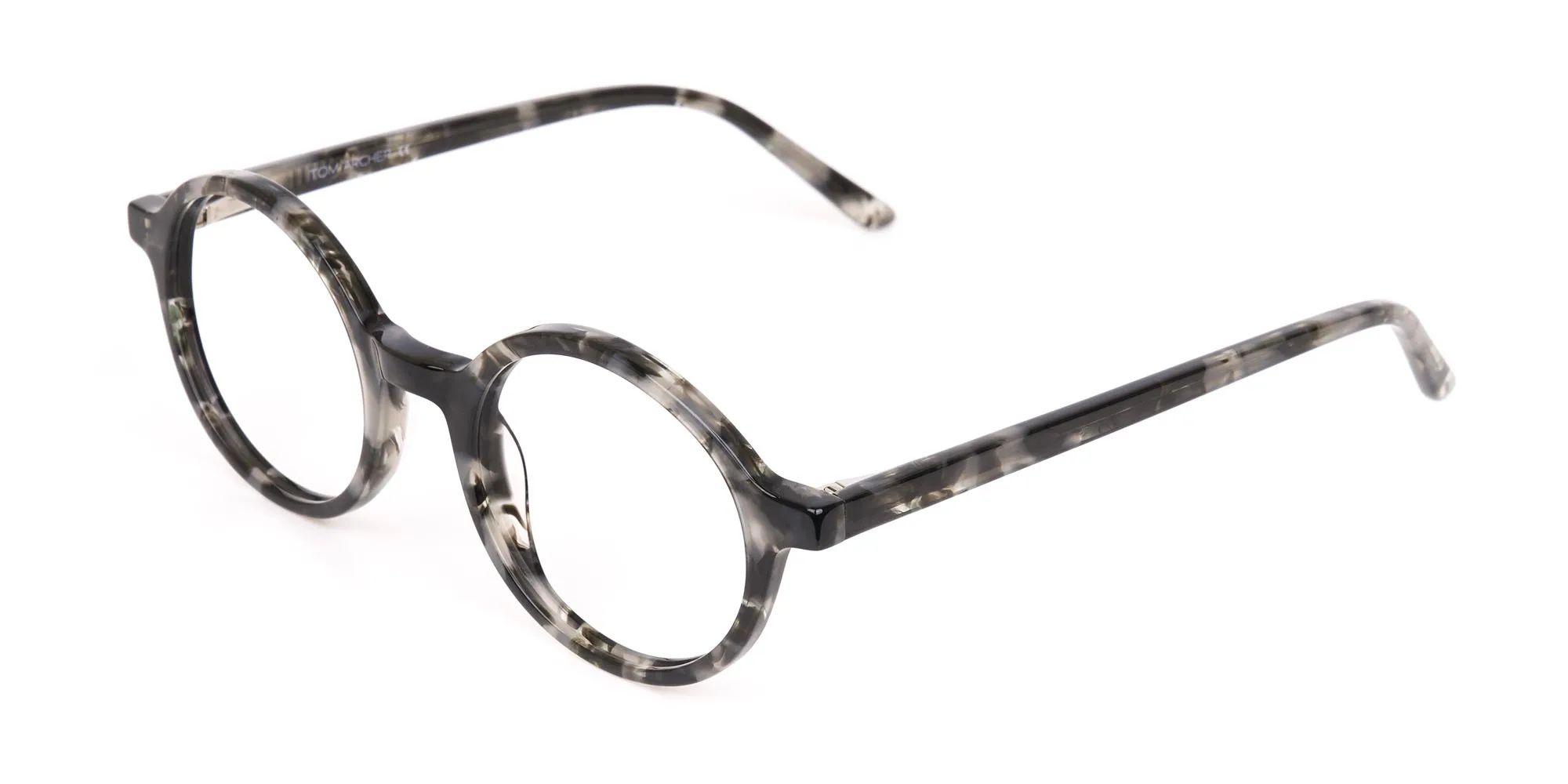 Marble Grey Acetate Round Eyeglasses Unisex-2