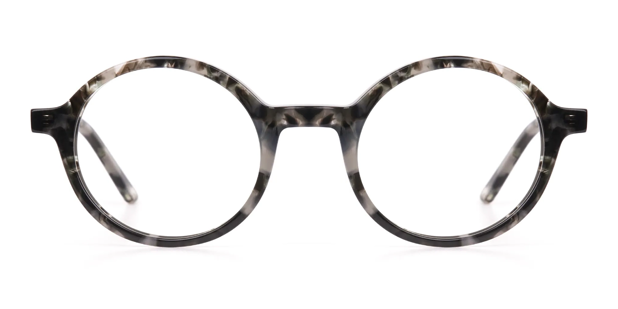 Marble Grey Acetate Round Eyeglasses Unisex-2