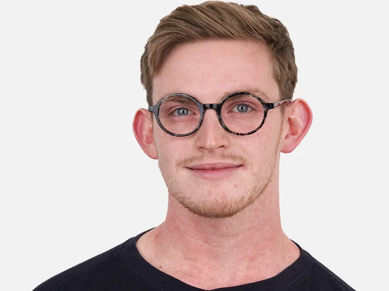 Marble Grey Acetate Round Eyeglasses Unisex-2