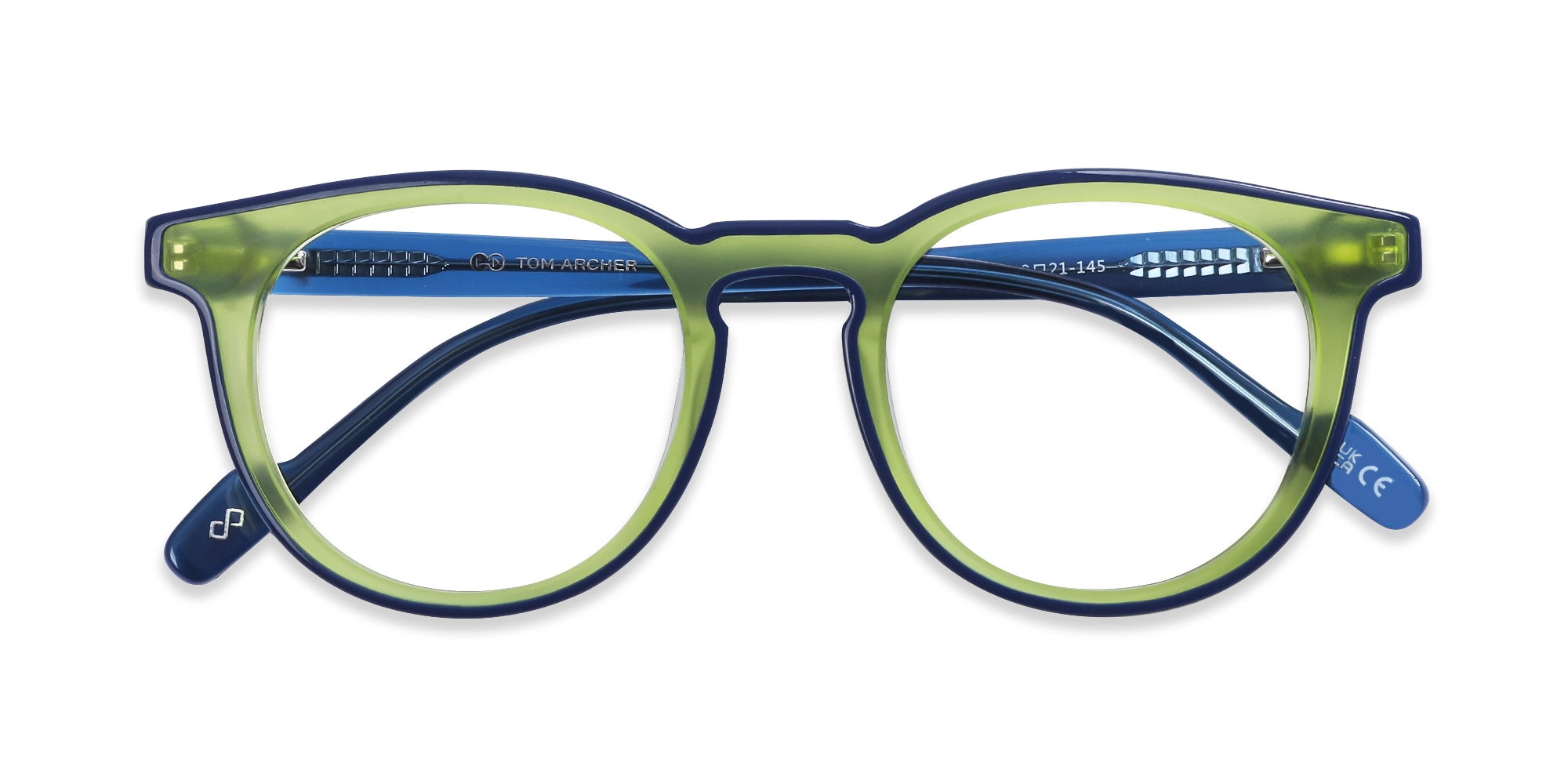 Tea Green & Blue Round Acetate Glasses-6