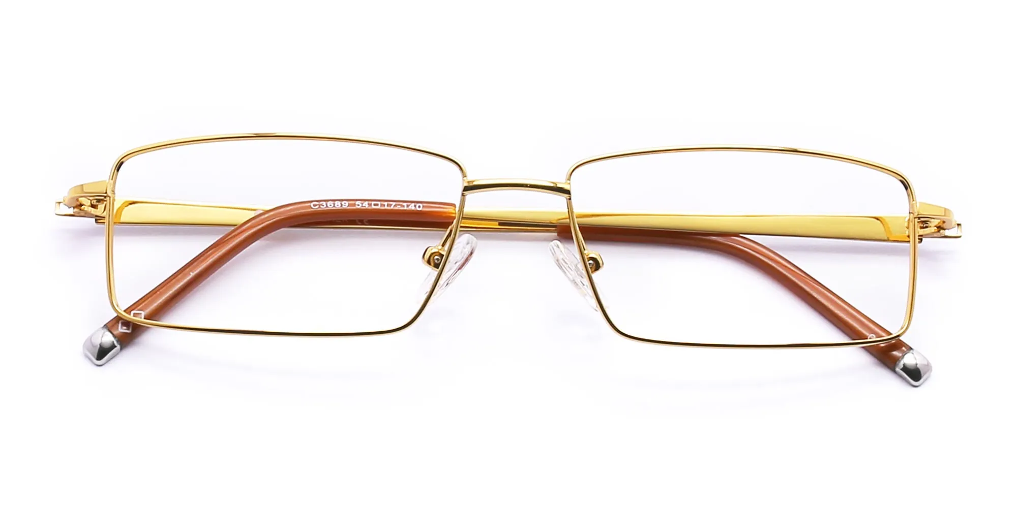 gold classic titanium rectangle eyeglasses-2