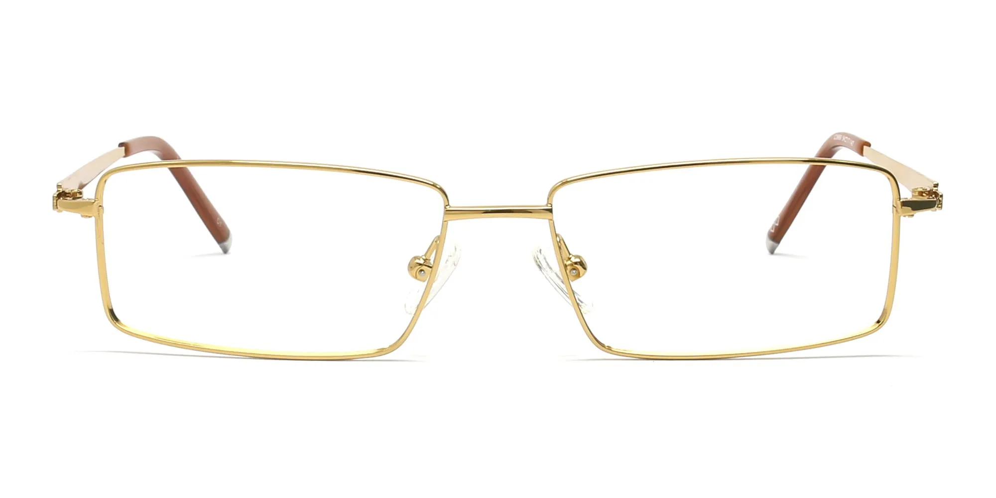 gold classic titanium rectangle eyeglasses-2