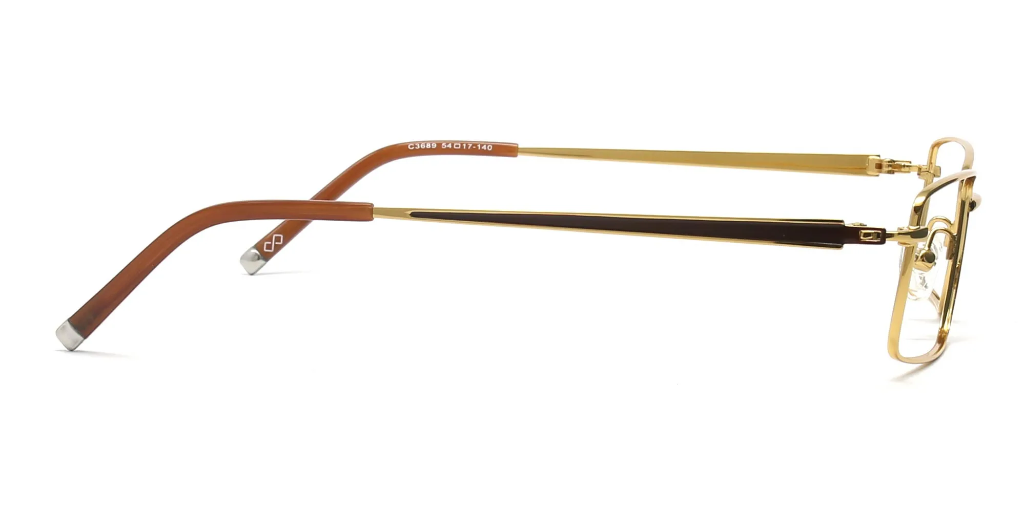 gold classic titanium rectangle eyeglasses-2