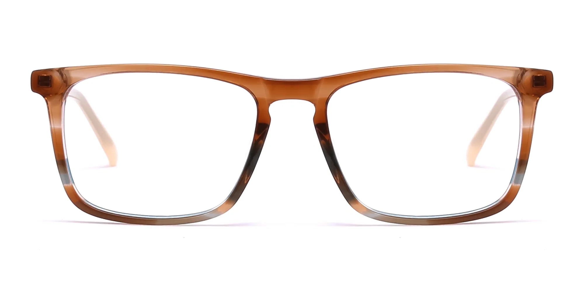 brown clear rectangle glasses-2