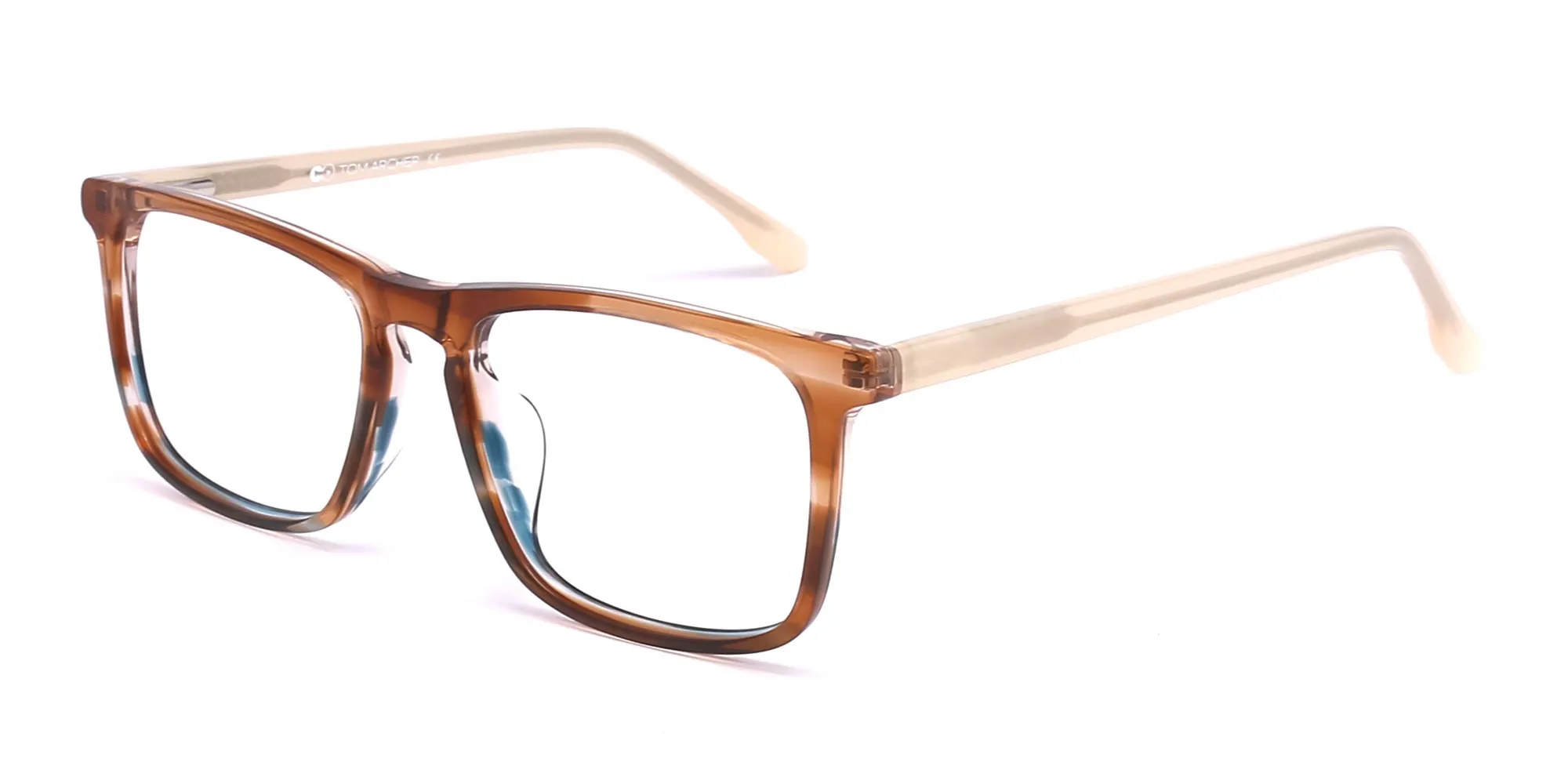brown clear rectangle glasses-2