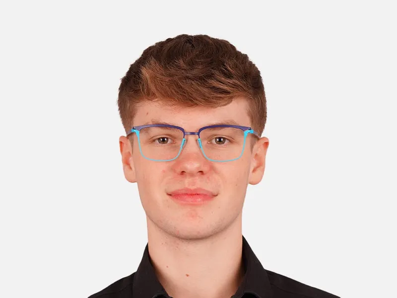 Metallic Aque and Metallic Navy Blue Frame Glasses-2