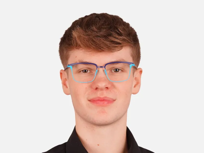 Metallic Aque and Metallic Navy Blue Frame Glasses-2