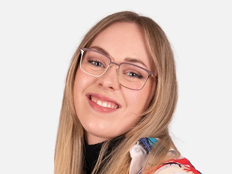 Metallic Mauve and Rose Gold Frame Glasses-2