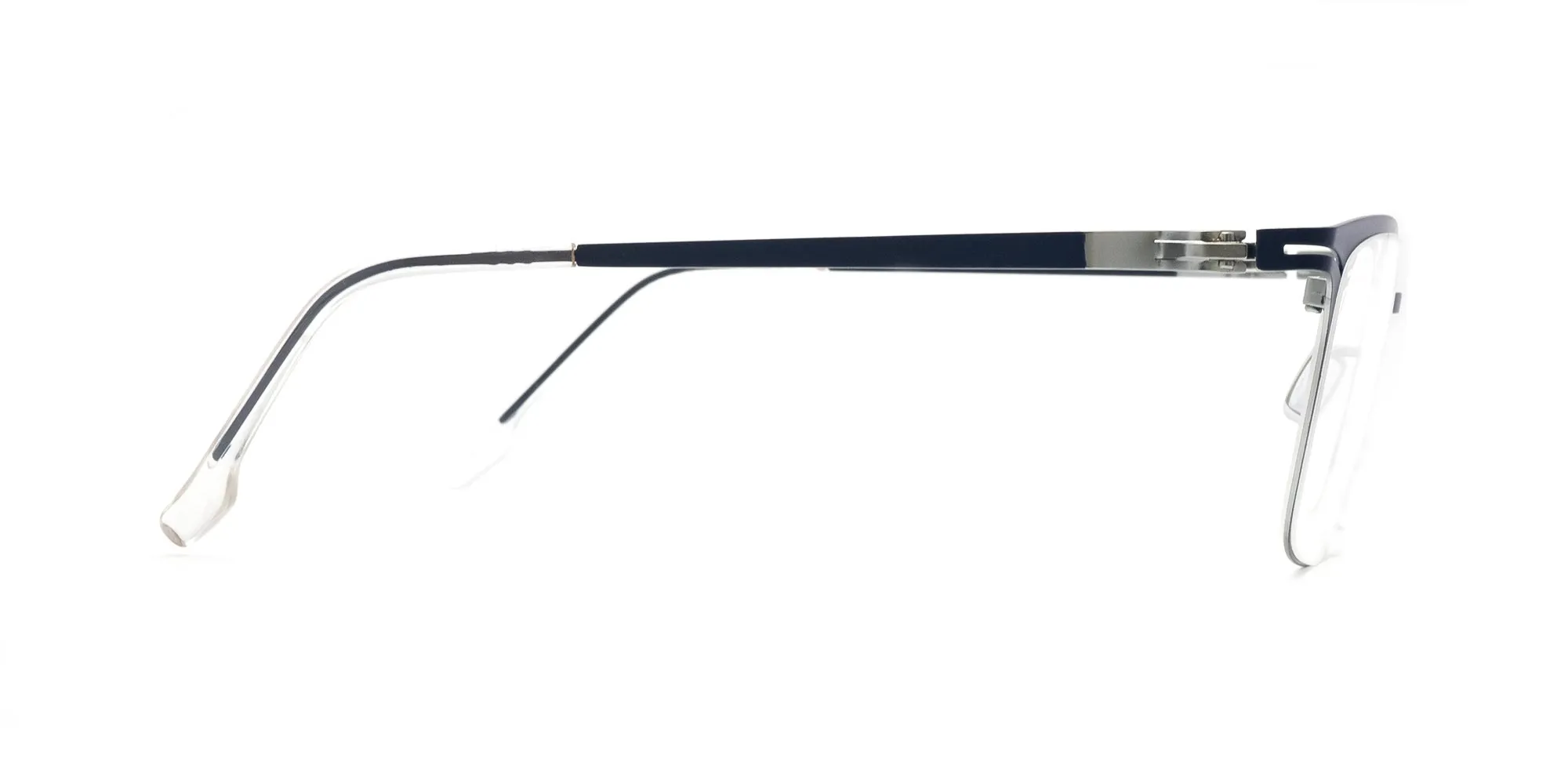 Metallic Blue Metal Eyeglass Frames-2