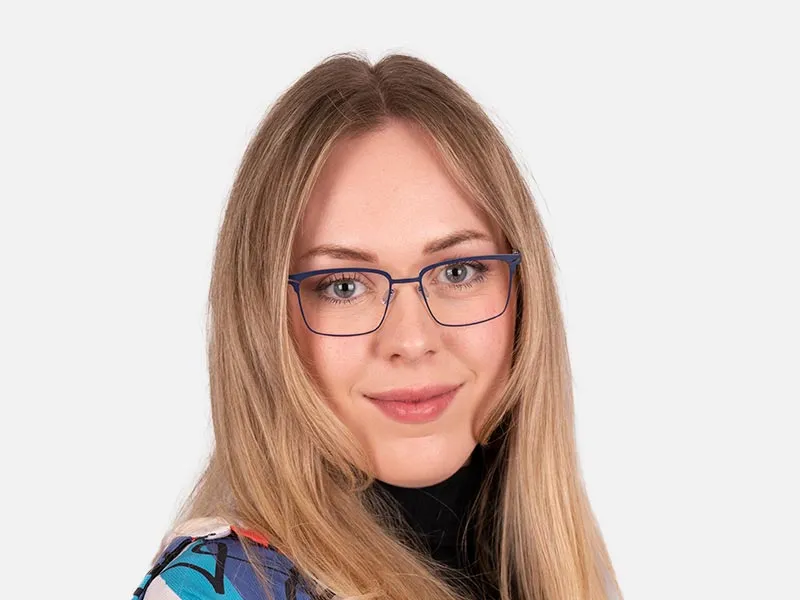 Metallic Blue Metal Eyeglass Frames-2