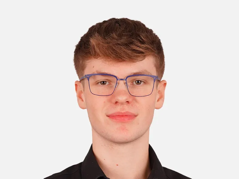 Metallic Blue Metal Eyeglass Frames-2